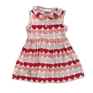 Rachel Riley Girl’s Heart Dress Play Collared Valentine Print